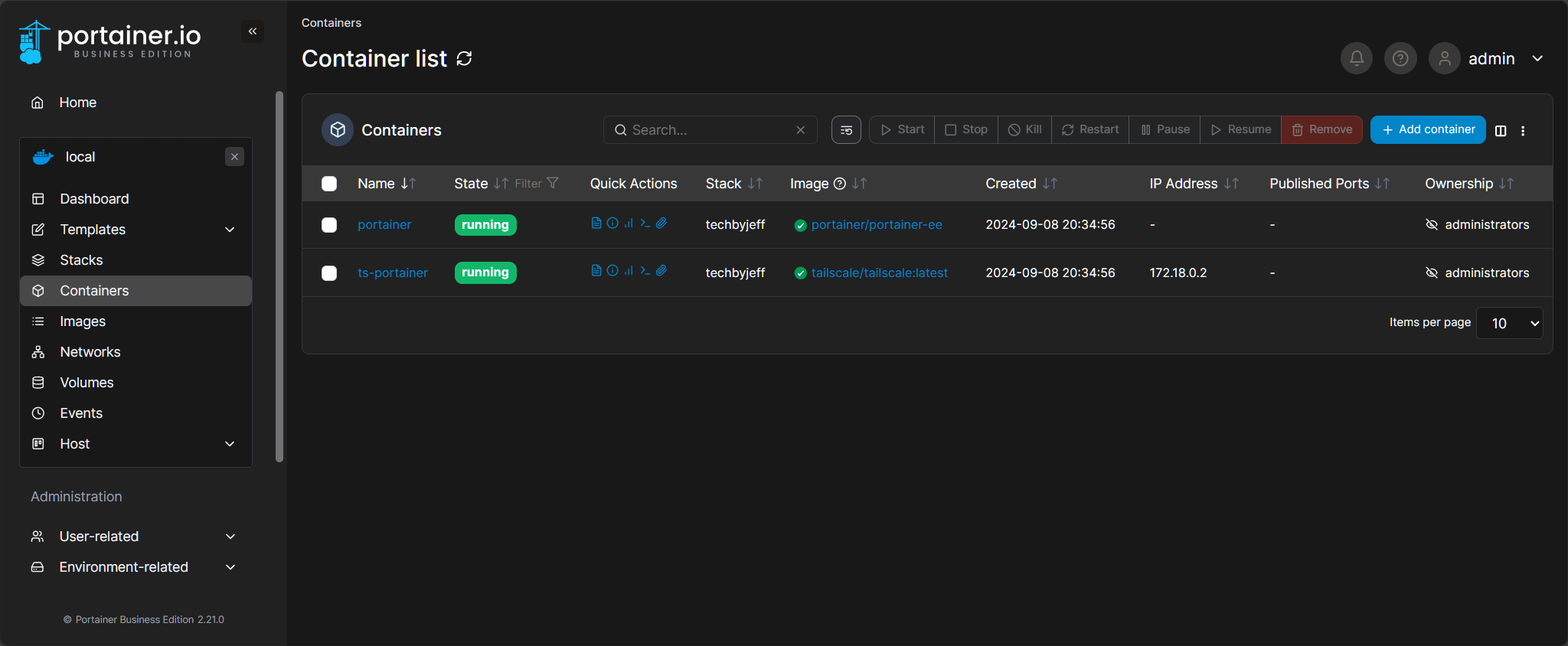 Portainer for your Homelab